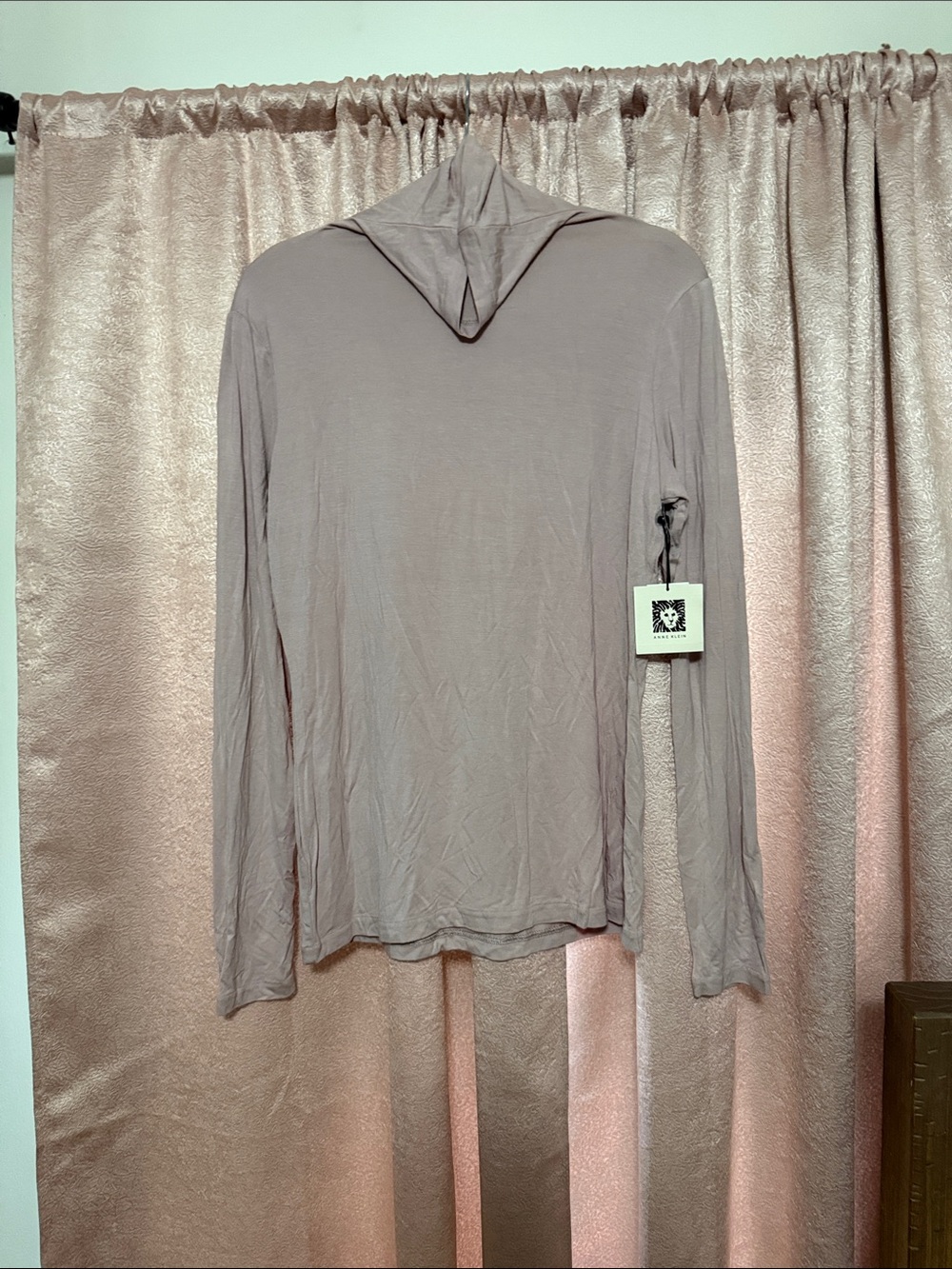Anne Klein Taupe Long Sleeve Turtleneck Top